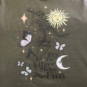 Skeleton Dancing With Butterflies for the Sun and Moon Medium Shirt